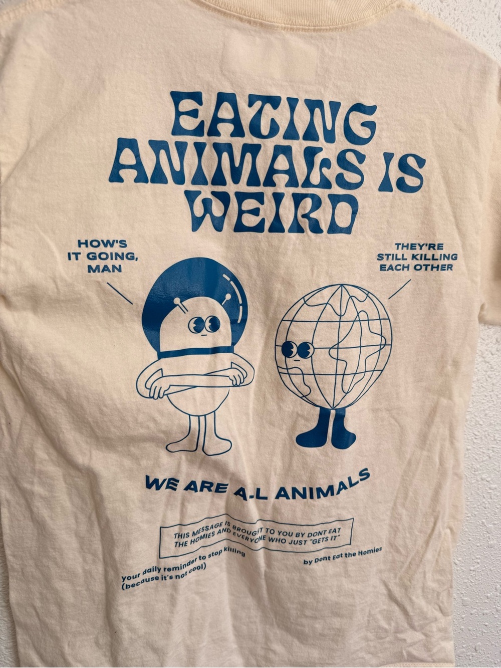 Don’t eat the homies cream t shirt M - Picture 4 of 4
